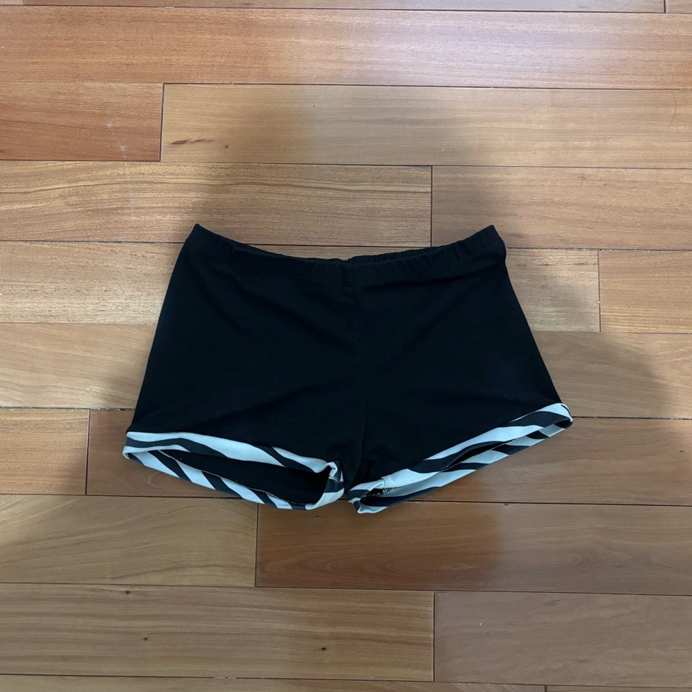 Black Zebra Print Workout Booty Shorts